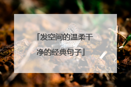 发空间的温柔干净的经典句子