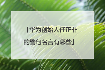 华为创始人任正非的警句名言有哪些