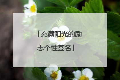 充满阳光的励志个性签名