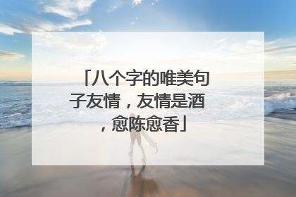 八个字的唯美句子友情，友情是酒，愈陈愈香