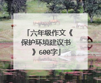 六年级作文《保护环境建议书》600字