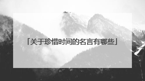 关于珍惜时间的名言有哪些