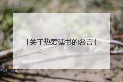 关于热爱读书的名言