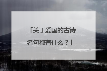 关于爱国的古诗名句都有什么？