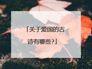 关于爱国的古诗有哪些?