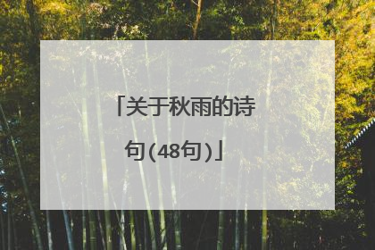 关于秋雨的诗句(48句)