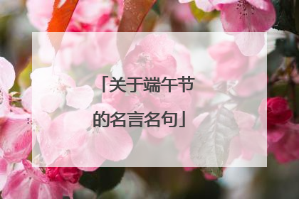 关于端午节的名言名句