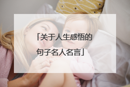 关于人生感悟的句子名人名言