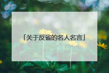 关于反省的名人名言