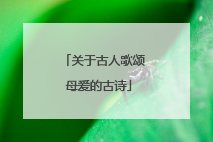 关于古人歌颂母爱的古诗