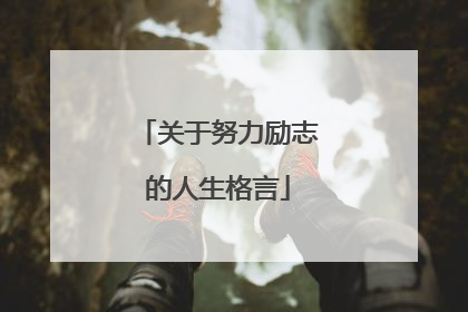 关于努力励志的人生格言