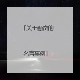 关于勤奋的名言事例