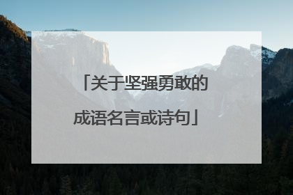 关于坚强勇敢的成语名言或诗句