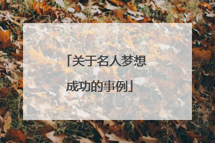 关于名人梦想成功的事例