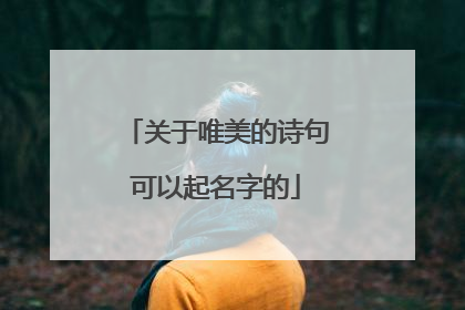 关于唯美的诗句可以起名字的