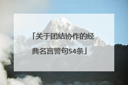 关于团结协作的经典名言警句54条