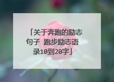 关于奔跑的励志句子 跑步励志语录10到20字