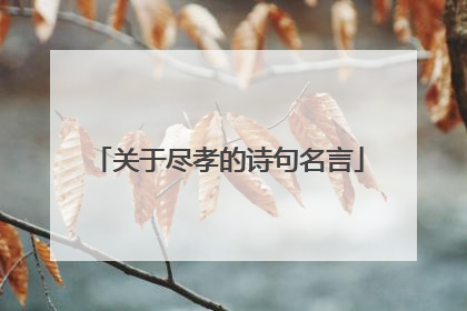 关于尽孝的诗句名言