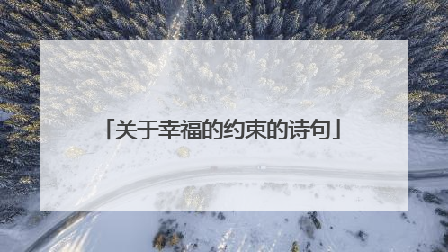 关于幸福的约束的诗句