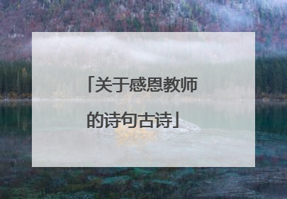 关于感恩教师的诗句古诗