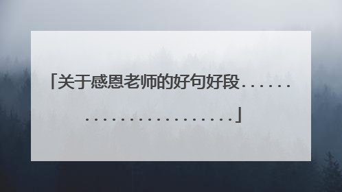 关于感恩老师的好句好段.......................