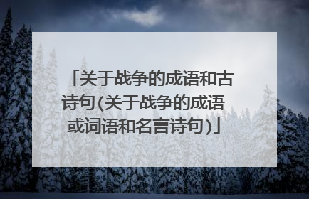 关于战争的成语和古诗句(关于战争的成语或词语和名言诗句)