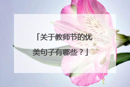 关于教师节的优美句子有哪些？