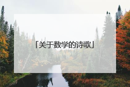 关于数学的诗歌