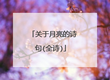 关于月亮的诗句(全诗)