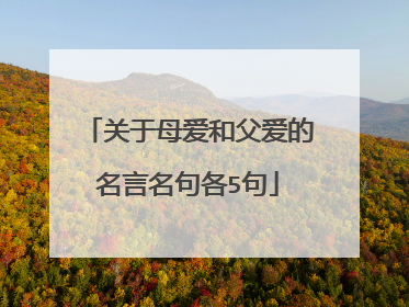 关于母爱和父爱的名言名句各5句