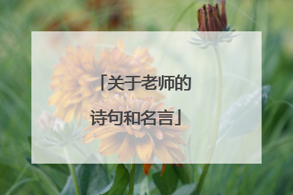 关于老师的诗句和名言