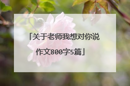 关于老师我想对你说作文800字5篇