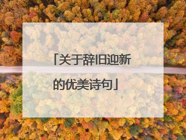 关于辞旧迎新的优美诗句