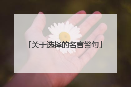 关于选择的名言警句