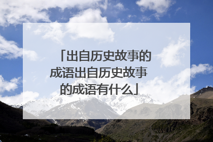 出自历史故事的成语出自历史故事的成语有什么