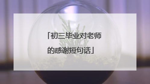 初三毕业对老师的感谢短句话