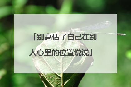 别高估了自己在别人心里的位置说说