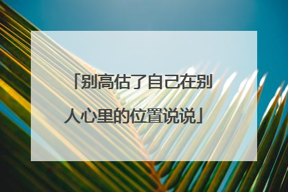 别高估了自己在别人心里的位置说说