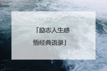 励志人生感悟经典语录