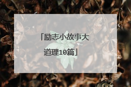 励志小故事大道理10篇