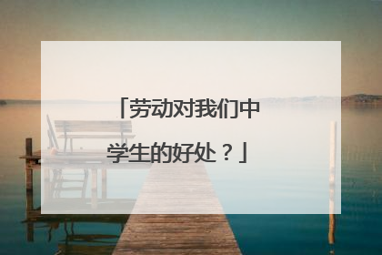 劳动对我们中学生的好处？