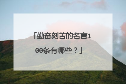 勤奋刻苦的名言100条有哪些？