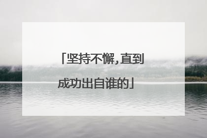 坚持不懈,直到成功出自谁的