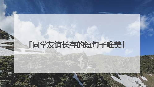 同学友谊长存的短句子唯美