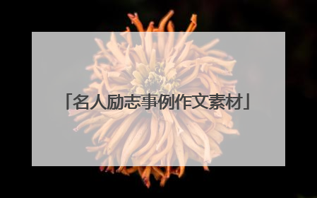 名人励志事例作文素材