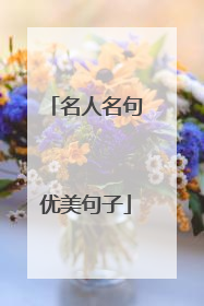 名人名句优美句子