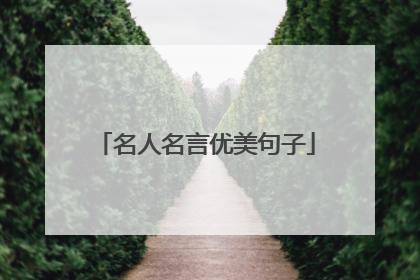 名人名言优美句子