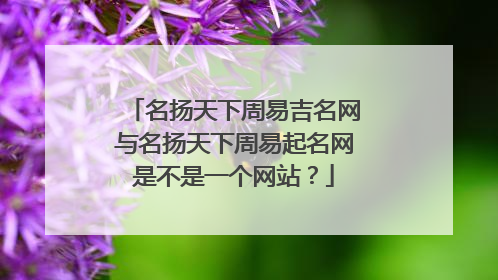 名扬天下周易吉名网与名扬天下周易起名网是不是一个网站？