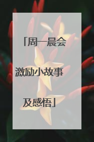 周一晨会激励小故事及感悟