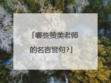 哪些赞美老师的名言警句?